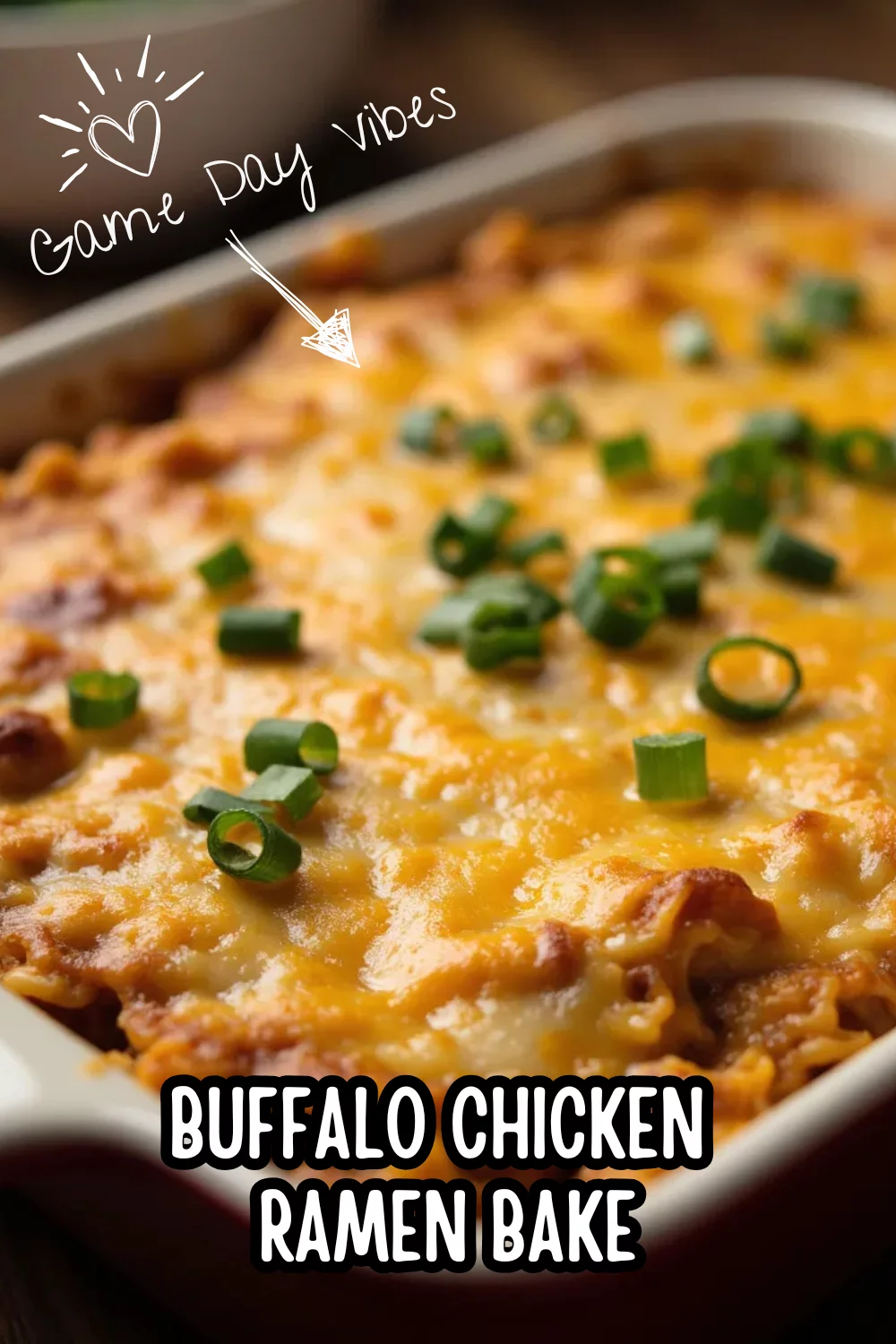 Cheesy, spicy, and loaded with flavor—this Buffalo Chicken Ramen Bake is a weeknight dinner win! Made with tender chicken, creamy ranch, and springy noodles, it’s comfort food with a kick. #buffalochicken #ramenbake #easyrecipes #familydinner #cheesybake #weeknightmeals