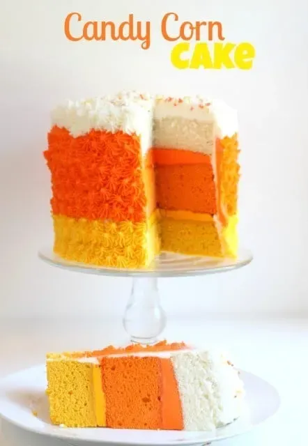 Candy Corn Cake - October wouldn't be October without Candy Corn right? Which is why we know you will love this cake!
