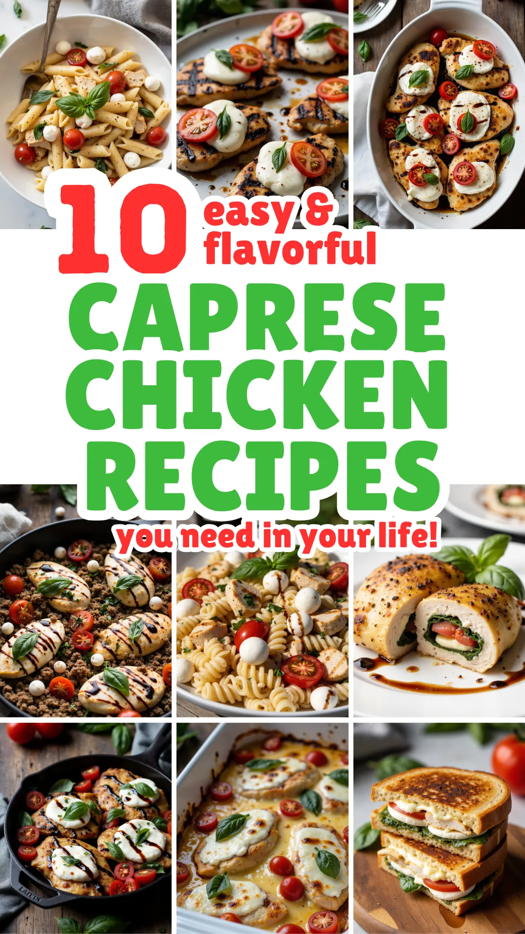 Save this roundup of caprese chicken ideas for weeknight inspiration and easy crowd-pleasers!