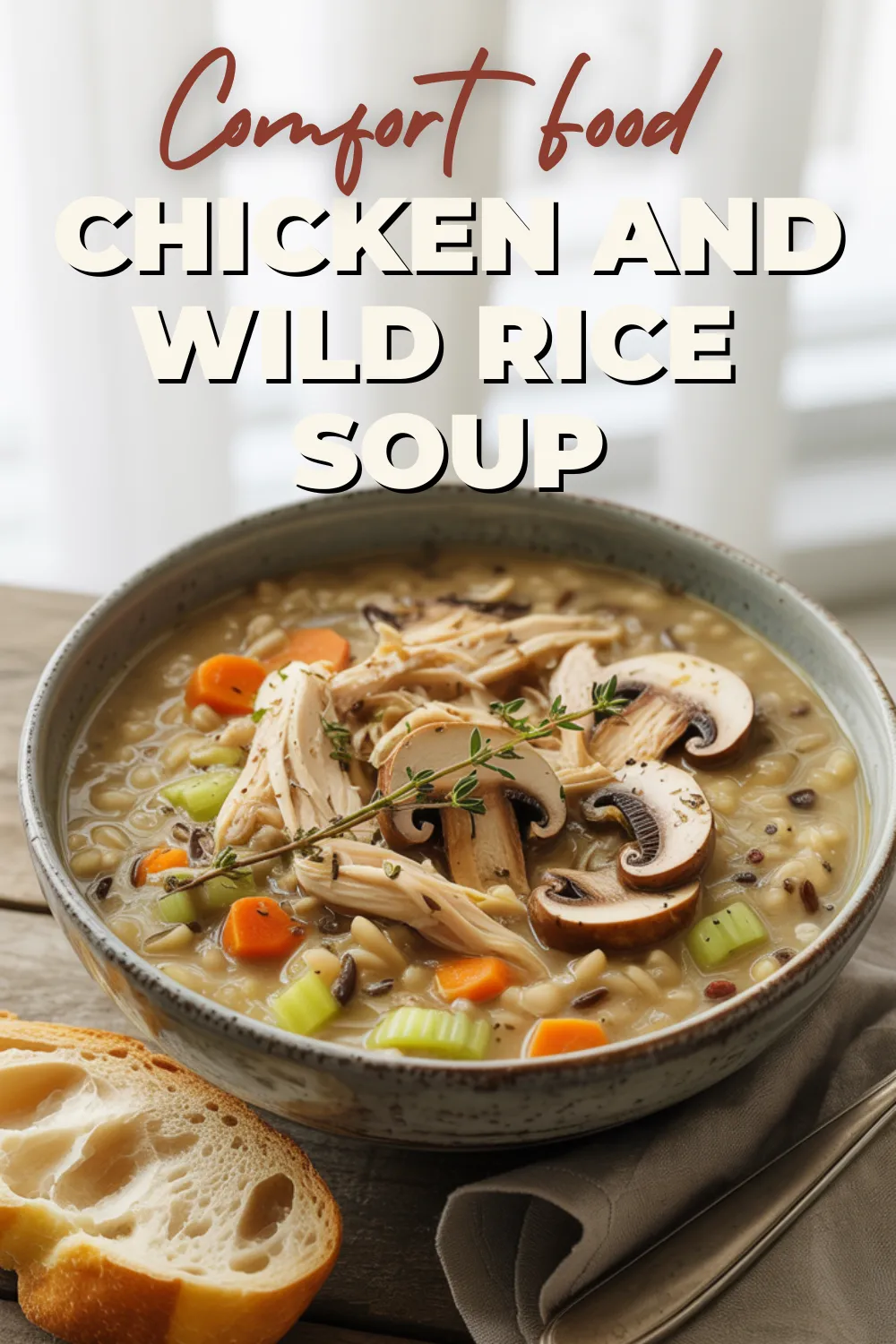 This Chicken and Wild Rice Soup is a one-pot wonder perfect for meal prep! Creamy, wholesome, and loaded with wild rice, vegetables, and tender chicken, it stores and reheats beautifully—making it ideal for busy weeknights or next-day lunches. #MealPrepRecipes #HealthyComfortFood #SoupSeason #MakeAheadMeals #ChickenSoup