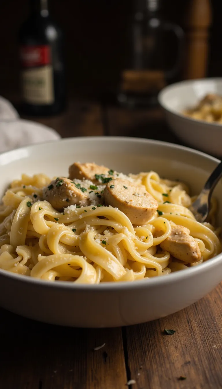 Garlicky cowboy butter meets juicy chicken and tender linguini in this bold and buttery pasta dish. A new favorite! #cowboybutter #pastaideas #comfortfood