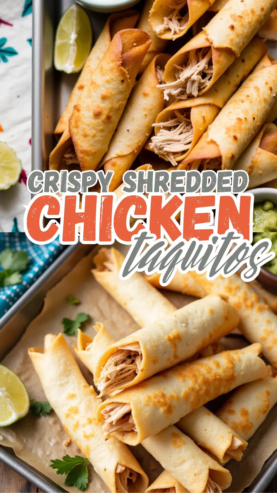 Roll, bake, and dip! These taquitos are perfect for dinner or snack time. #CrispyTaquitos #EasyDinner #MealPrep