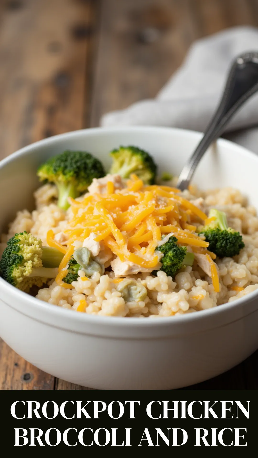 A wholesome crockpot favorite with shredded chicken, broccoli, and cheesy rice that tastes like comfort.