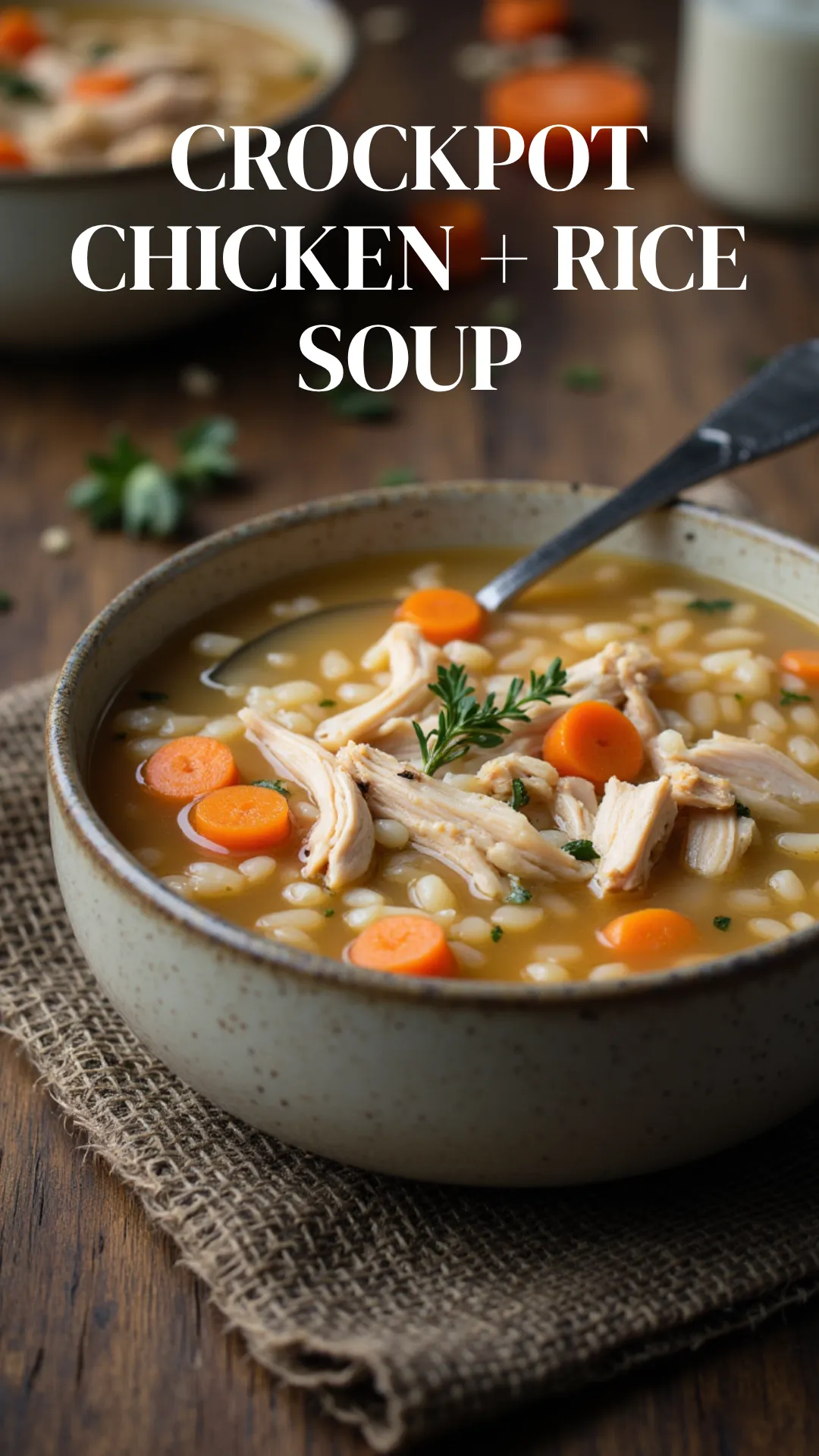 Nutty wild rice and savory broth make this crockpot chicken dish a cozy favorite with a rustic touch.