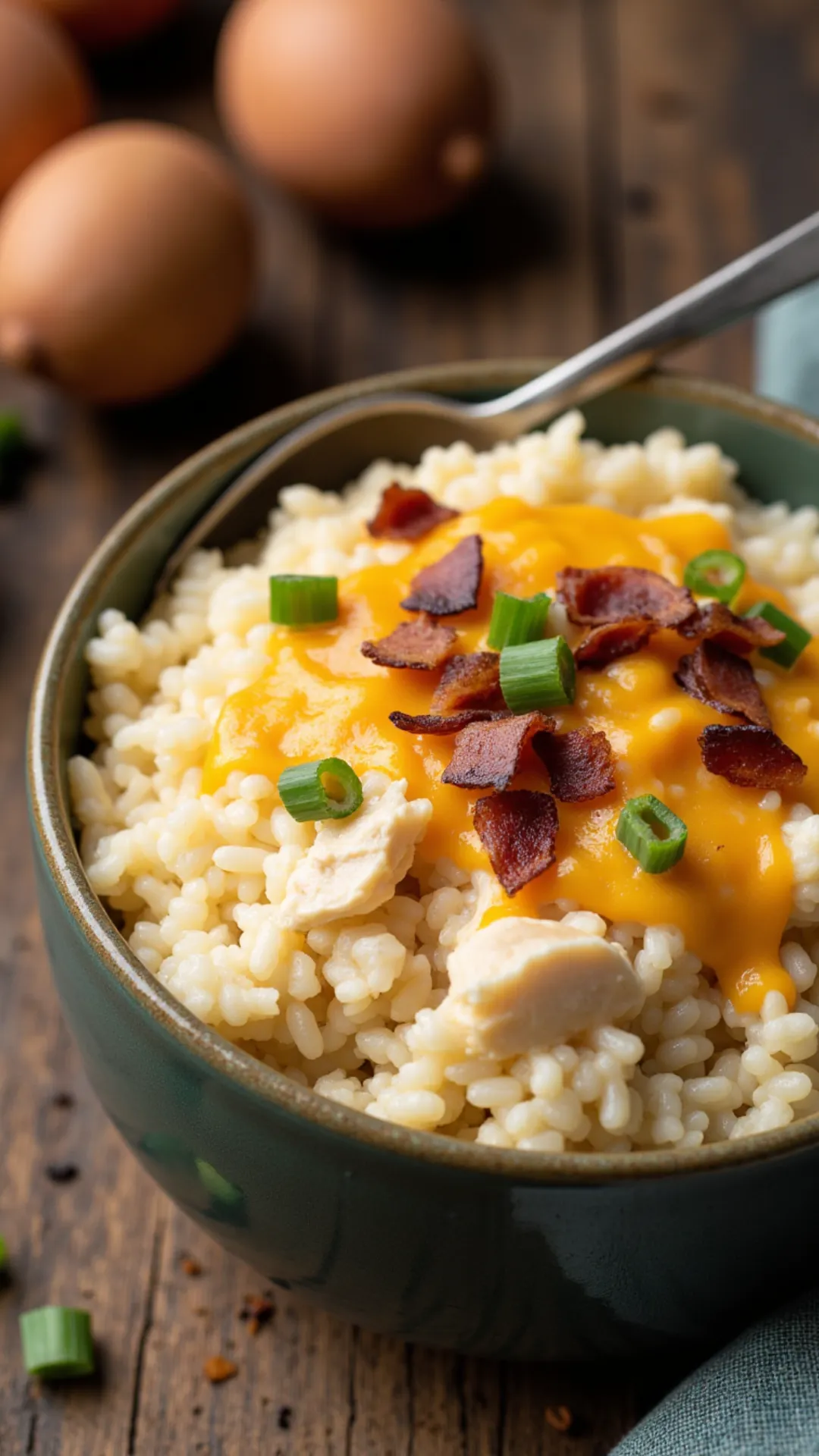 This creamy crockpot crack chicken and rice is packed with bacon, ranch, and cheddar—pure comfort in a bowl!