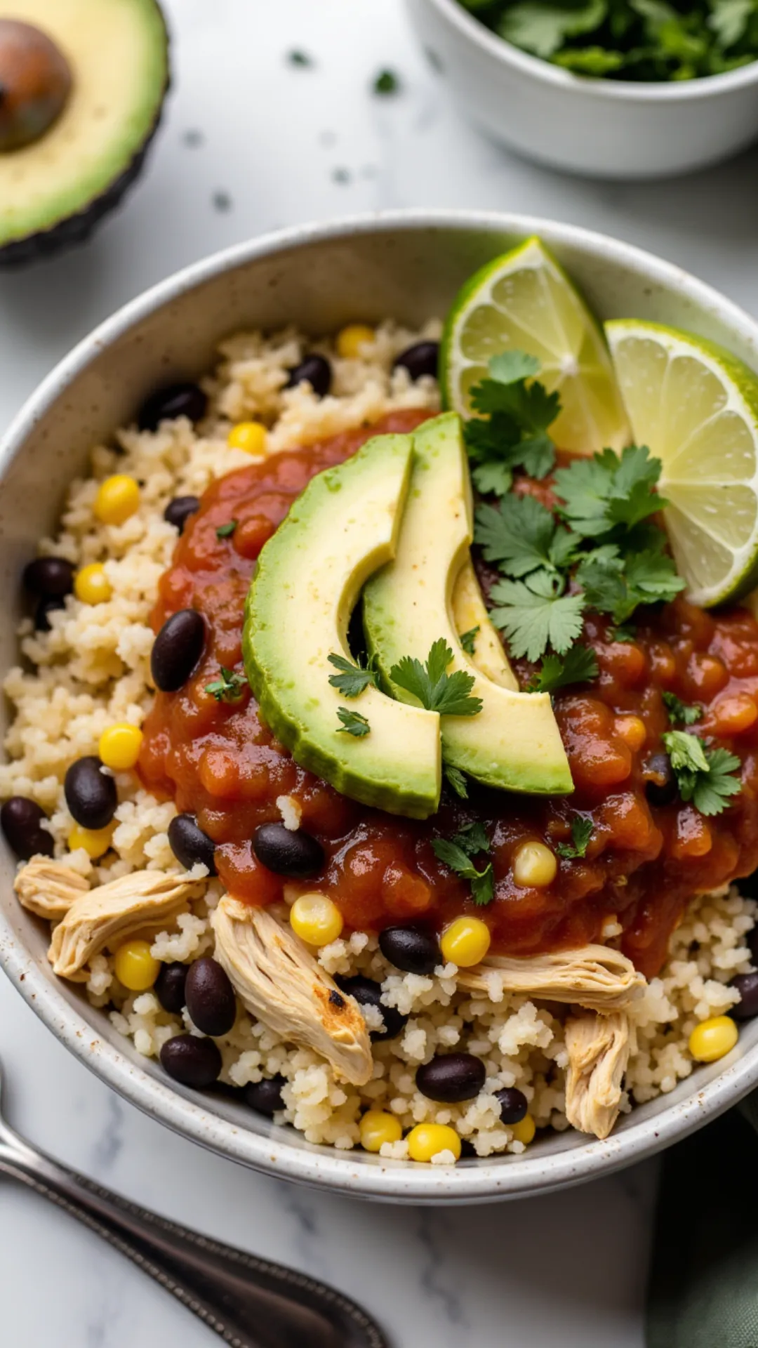This colorful crockpot fiesta chicken and rice is bursting with Tex-Mex flavor—so easy and so satisfying!