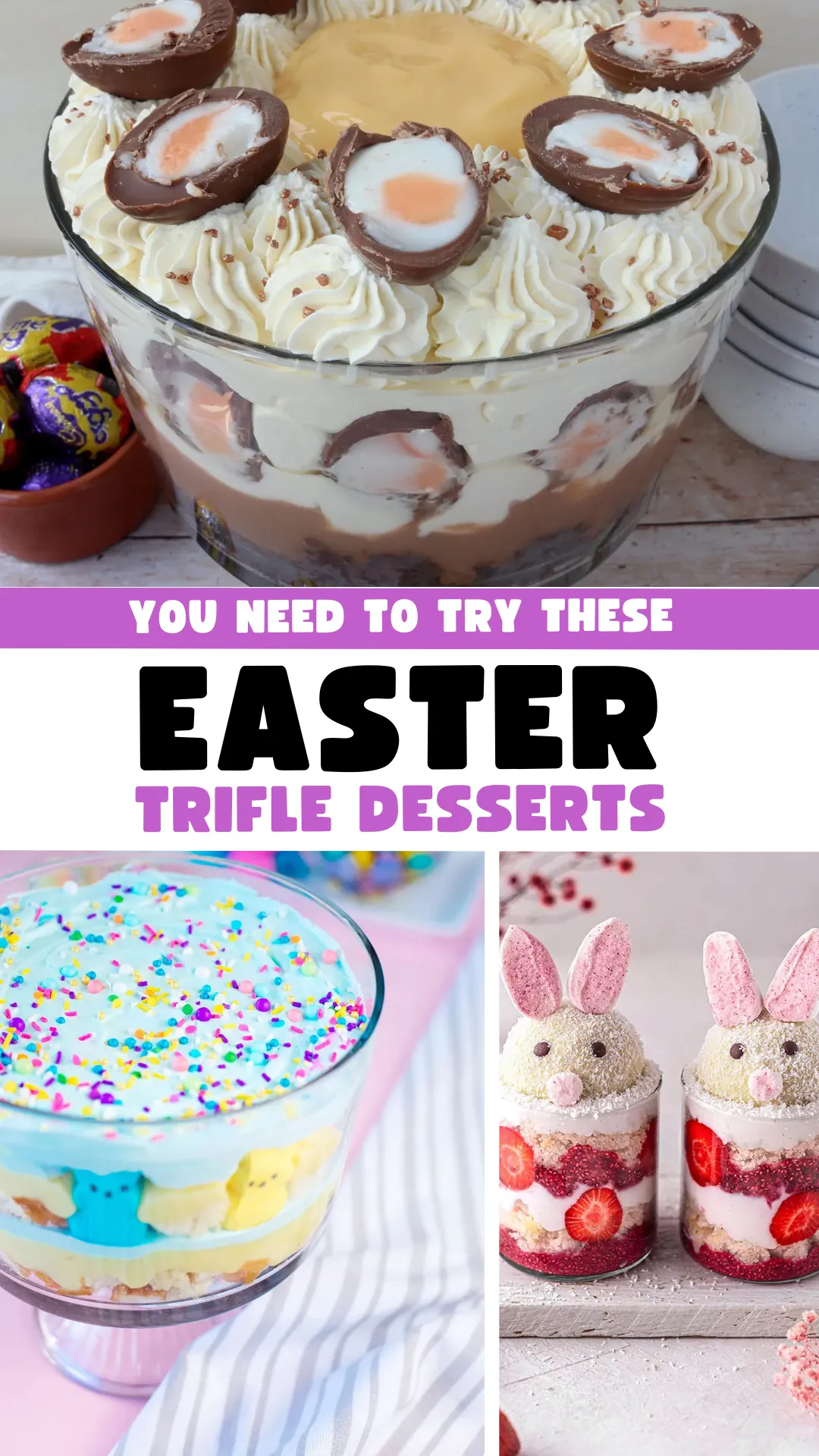 Need a showstopping Easter dessert? Trifles are always a hit! With layers of cake, pudding, and festive Easter candies, these desserts are as gorgeous as they are delicious. From a bright and colorful Easter trifle to a rich and chocolatey Creme Egg version, these recipes are perfect for impressing your guests with minimal effort. Let’s get layering!