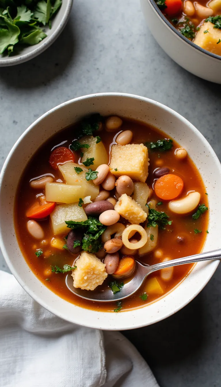 This crockpot minestrone is a fresh, veggie-packed soup perfect for warm weather and busy weeknights. #crockpotsoup #budgetfriendly