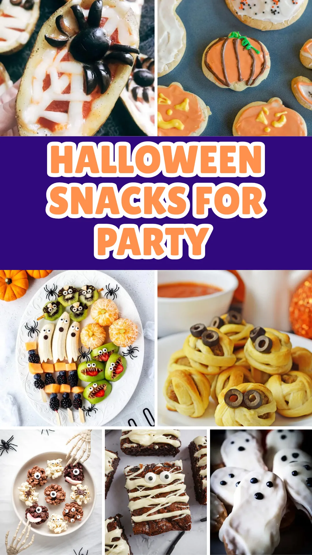 Need snack ideas for your Halloween party? This roundup has 10 fun and easy Halloween snacks for party tables that are perfect for trick-or-treat night or a spooky get-together! 👻🍬 #HalloweenFood #PartySnacks #HalloweenTreats