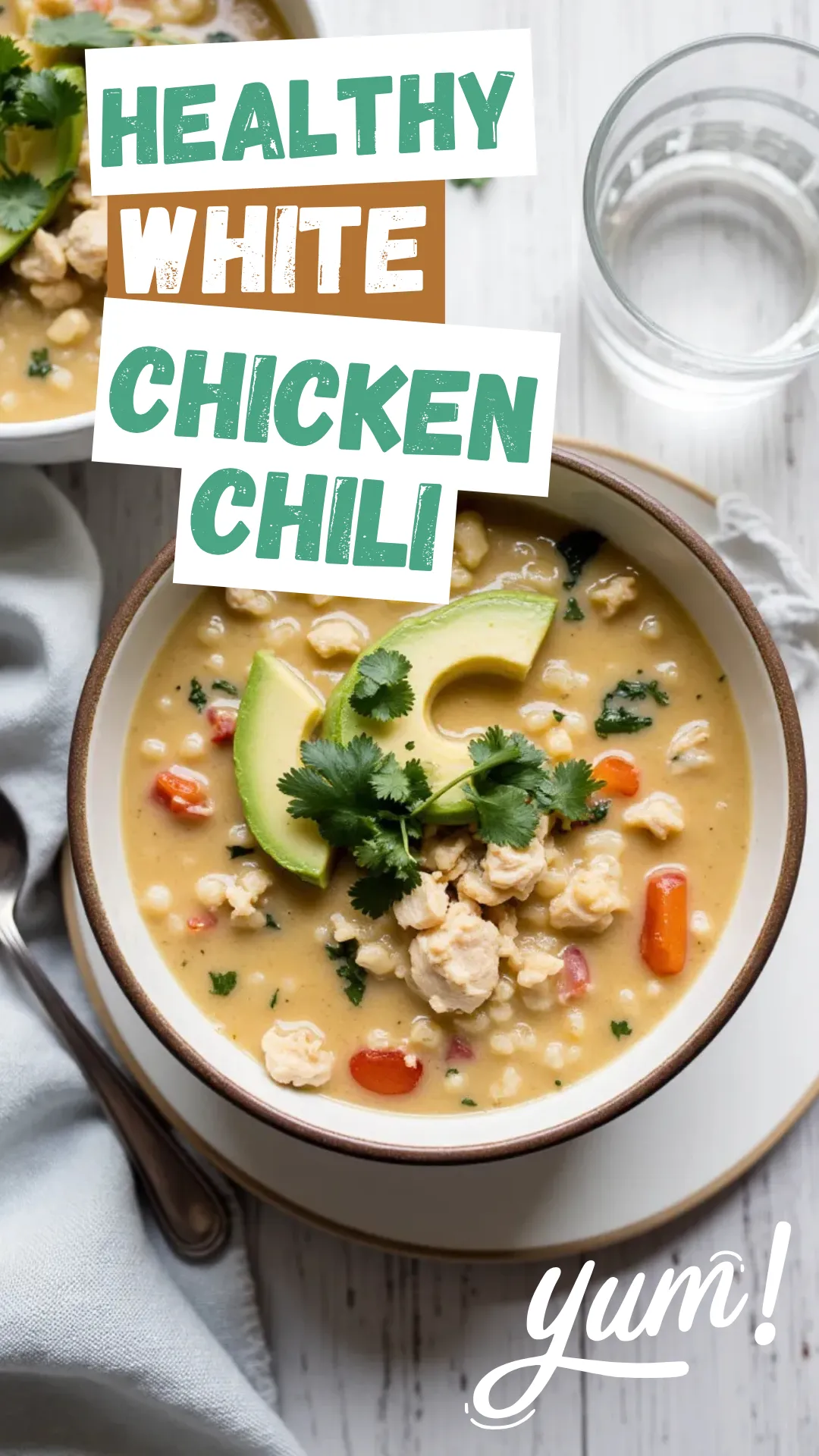 Packed with lean protein and fiber, this healthy white chicken chili is comfort you can feel good about.
