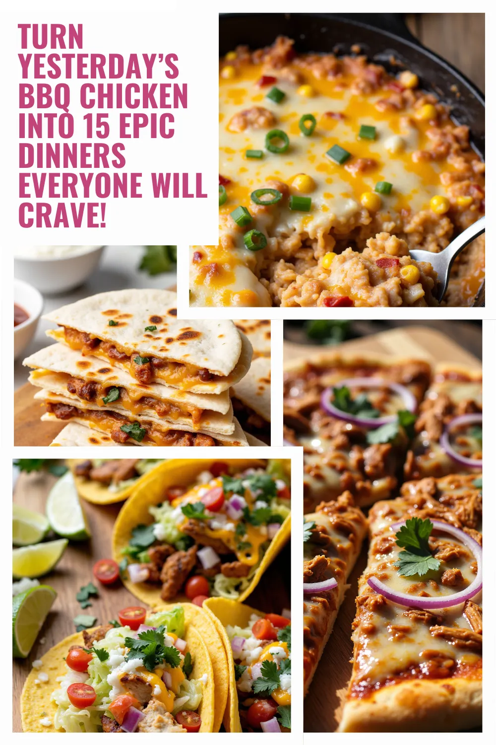 Got leftover BBQ chicken? Discover what to do with BBQ chicken with these easy, delicious recipes—from BBQ chicken pizza and sandwiches to fresh salads, stuffed peppers, and more! These quick meals using BBQ chicken turn leftovers into dinners your family will actually look forward to. Find your new favorite BBQ leftovers recipes and make mealtime a breeze!