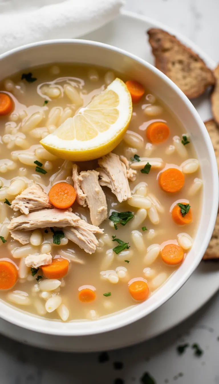 Bright, fresh, and cozy—this lemon chicken crockpot soup is perfect for warm nights or packed lunches. #crockpotsoup #busymoms