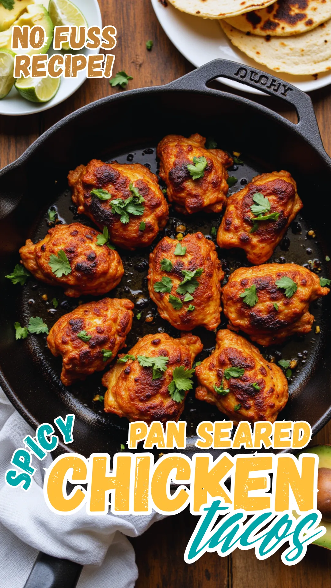 Spicy, crispy, and done in 15—these pan-seared chicken tacos bring the heat! 🌶️🔥 #SpicyTacos