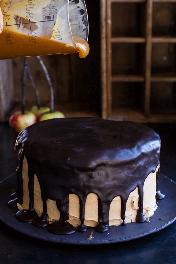 Half Baked Harvest - Wait a minute. Did someone say Salted Caramel Apple Snickers Cake? Oh my word. I might just have died and gone to candy apple Halloween cake heaven!