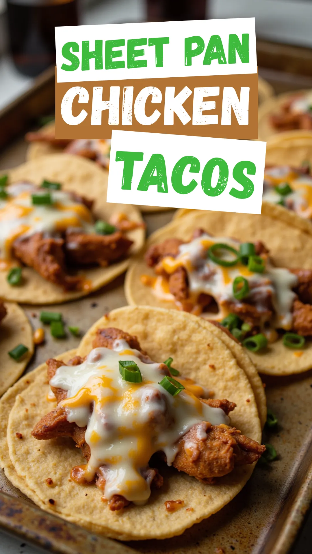 Turn leftover chicken into BBQ tacos baked to crispy perfection! #SheetPanDinner #EasyTacos #BBQNight