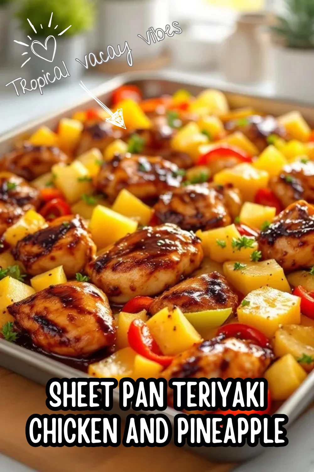 One pan, bold flavor, and that sweet-and-savory combo we all crave—this Teriyaki Chicken and Pineapple Bake is a weeknight lifesaver! So easy and so good. #sheetpanmeal #teriyaki #easychickenrecipe #dinnerideas #quickdinners #mealprepideas

