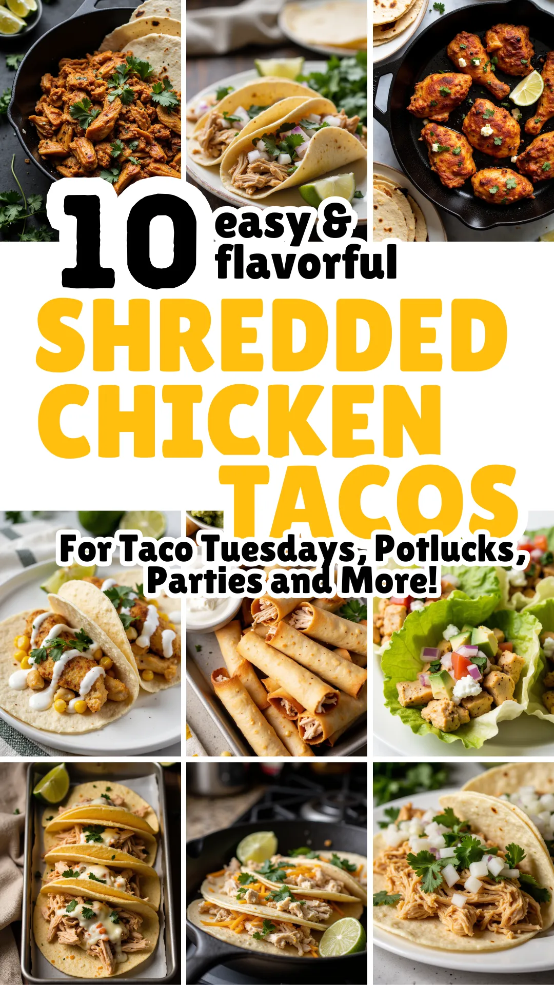 These shredded chicken taco recipes are perfect for busy weeknights or laid-back weekends. From crispy taquitos to fresh lettuce wraps, there’s something for every taco lover! 🥬🌮🔥