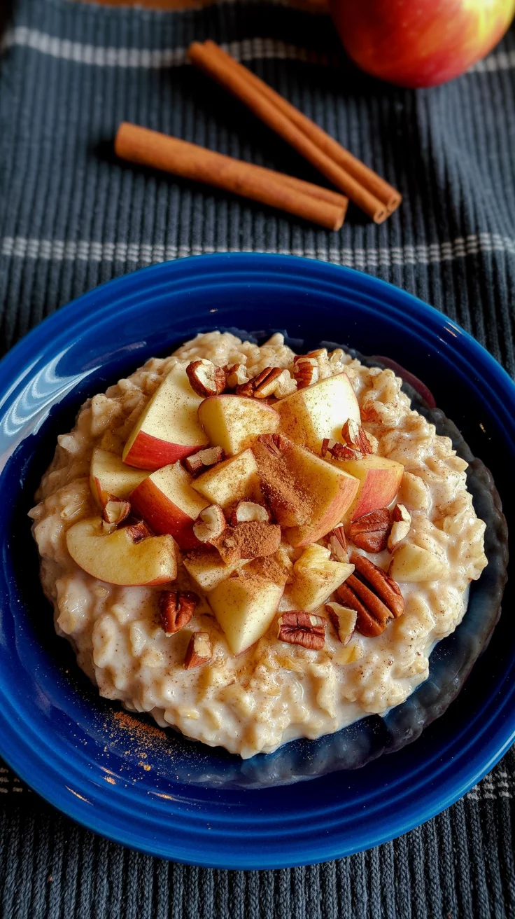 Wake up to the comforting aroma of apple pie with these Slow Cooker Apple-Cinnamon Oats! Made with steel-cut oats, fresh apples, warm spices, and apple cider—this cozy, make-ahead breakfast is perfect for busy mornings and fall meal prep. Just set it overnight and wake up to a bowl of comfort. #SlowCookerOats #OvernightOatmeal #AppleCinnamonOatmeal #CozyBreakfast #FallRecipes
