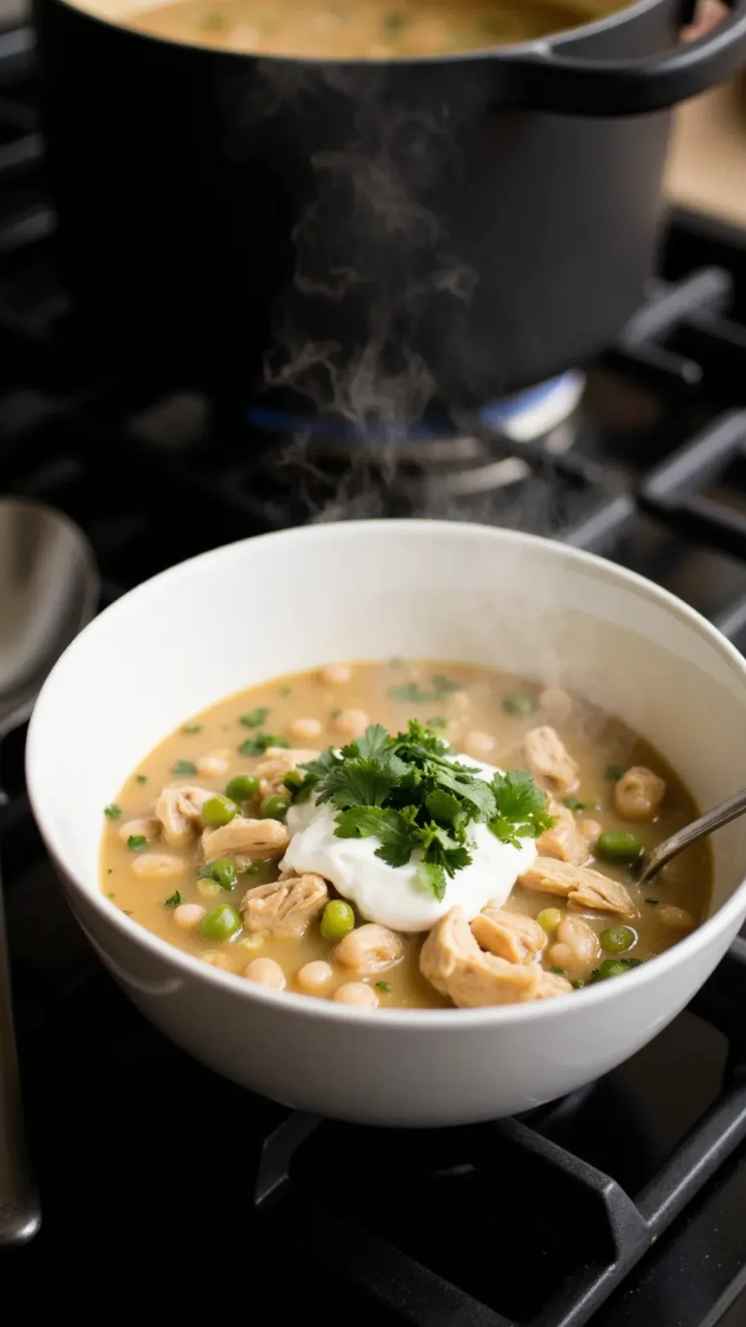 This 30-minute white chicken chili is creamy, comforting, and loaded with flavor.