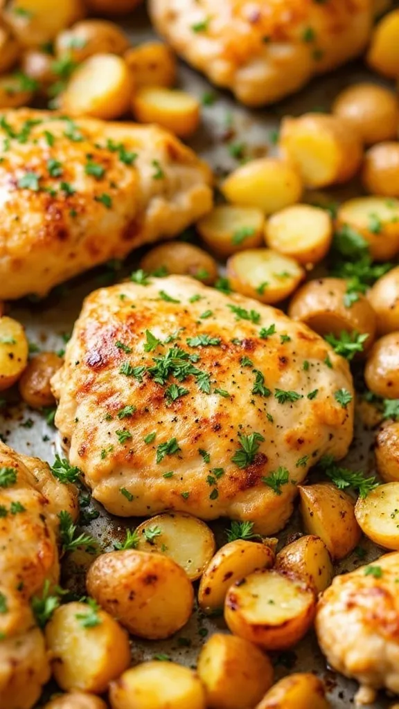 If you’re looking for an easy, crispy, and flavor-packed dinner, these Crispy Ranch Chicken Thighs with Baby Potatoes are just what you need! Juicy, golden-brown chicken thighs get a crunchy, ranch-seasoned coating, while baby potatoes roast to crispy perfection. It’s a simple, one-pan meal that’s perfect for busy weeknights!